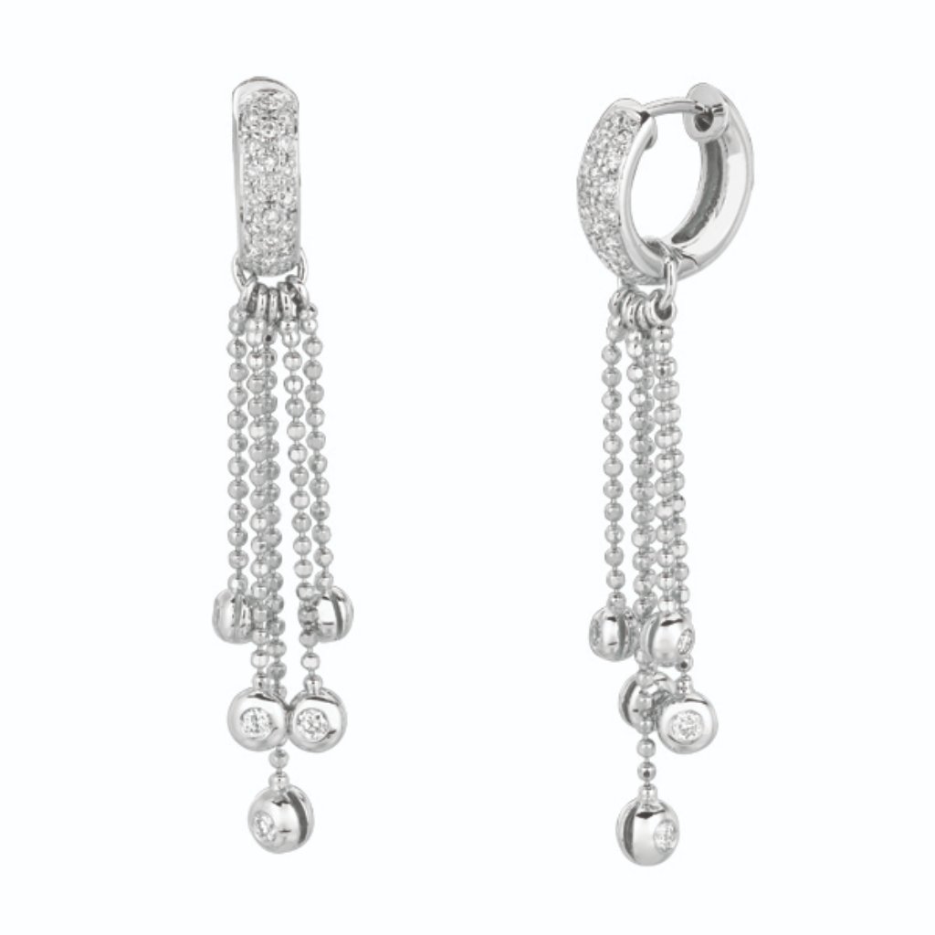 100 Carat Natural Diamond 5-Strand Earrings 14k 1550$